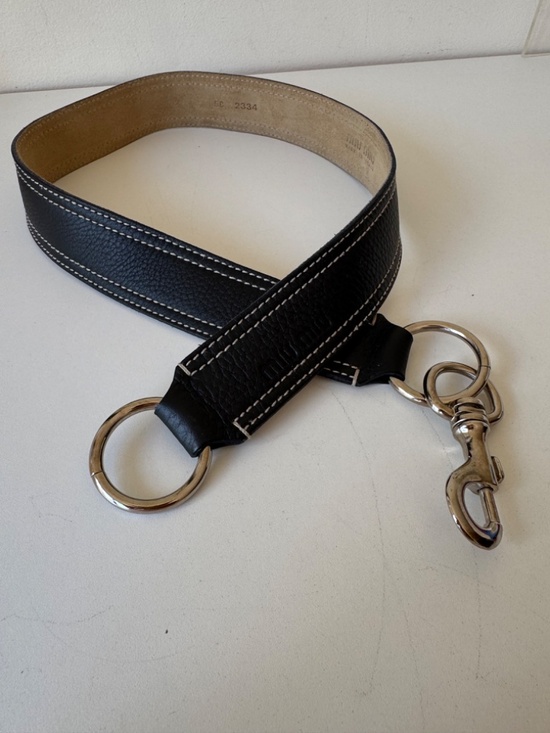 Miu Miu Black Leather Wide Belt Silver Hardware Statement Italy main image 8
